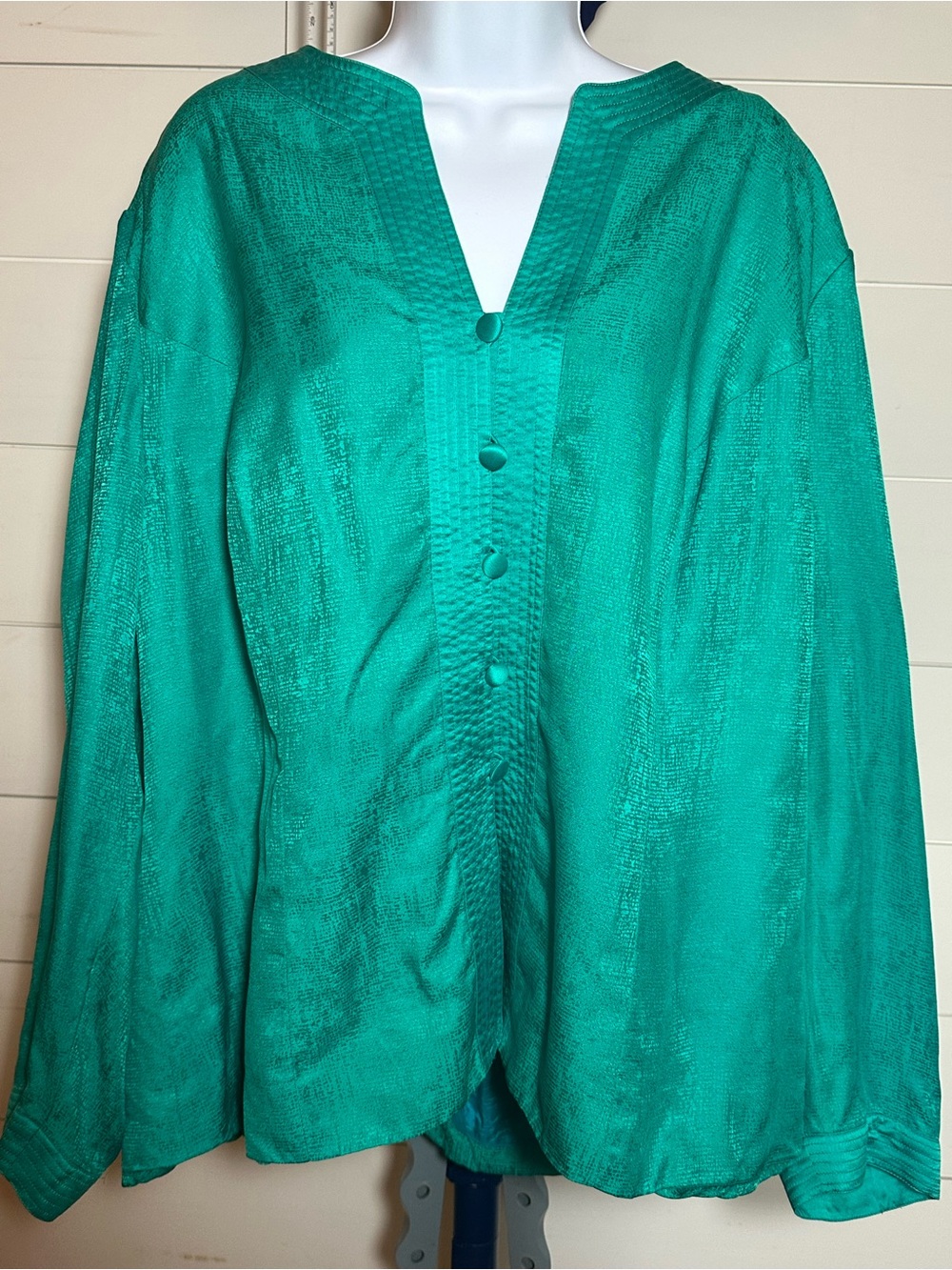 #201 Women's Teal Button-Front Lightweight Blouse